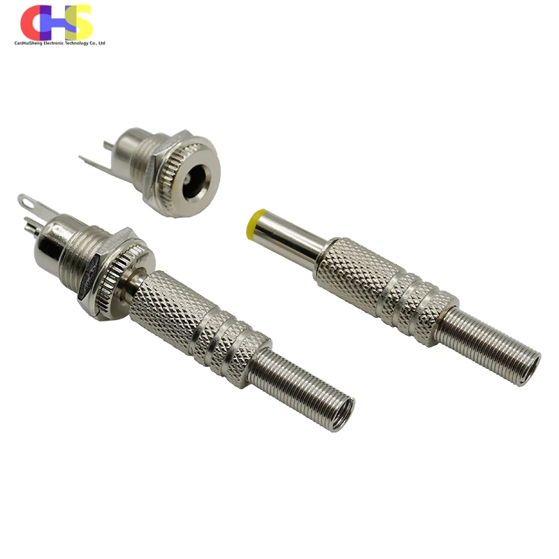 (2-50PCS) DC099 5.5x2.1/5.5x2.5mm/3.5x1.3mm DC Power Jack Socket Panel Mount Connector 5521 5525 Metal Male Female Plug Adapter
