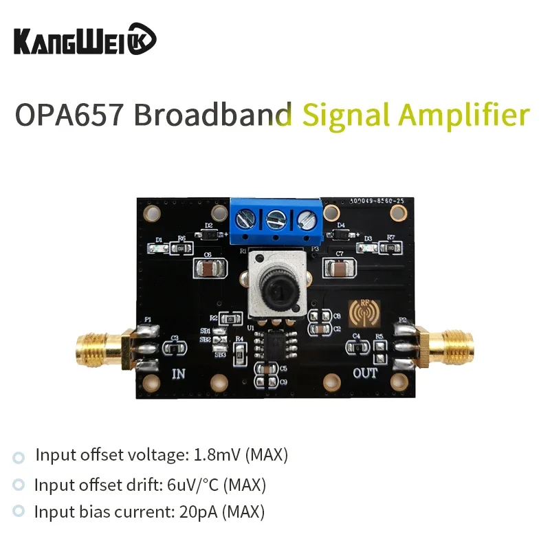 OPA657 1.6GHz GBW High Speed Wideband FET Op-Amp Module Low Noise Low Bias Current Voltage Amplifier Board DIY Kit 700V/us SR