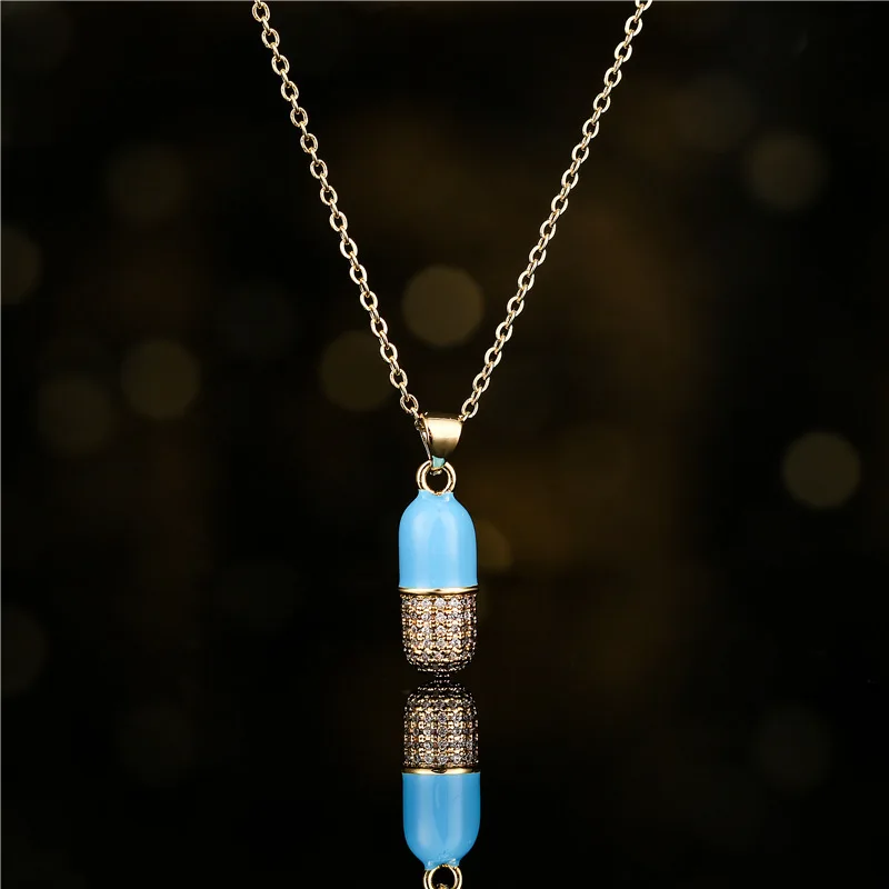 New INS Design Secret Pill Pendant Necklaces For Women Girls,Stainless Steel Chain,Daily Party Jewelry Birthday Gift