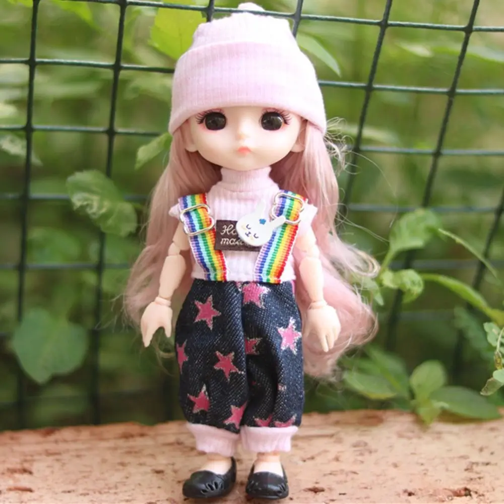 1/12 BJD 인형 옷 포함 13개의 움직이는 관절 미니 소녀 인형 옷과 신발 포함 파란 눈