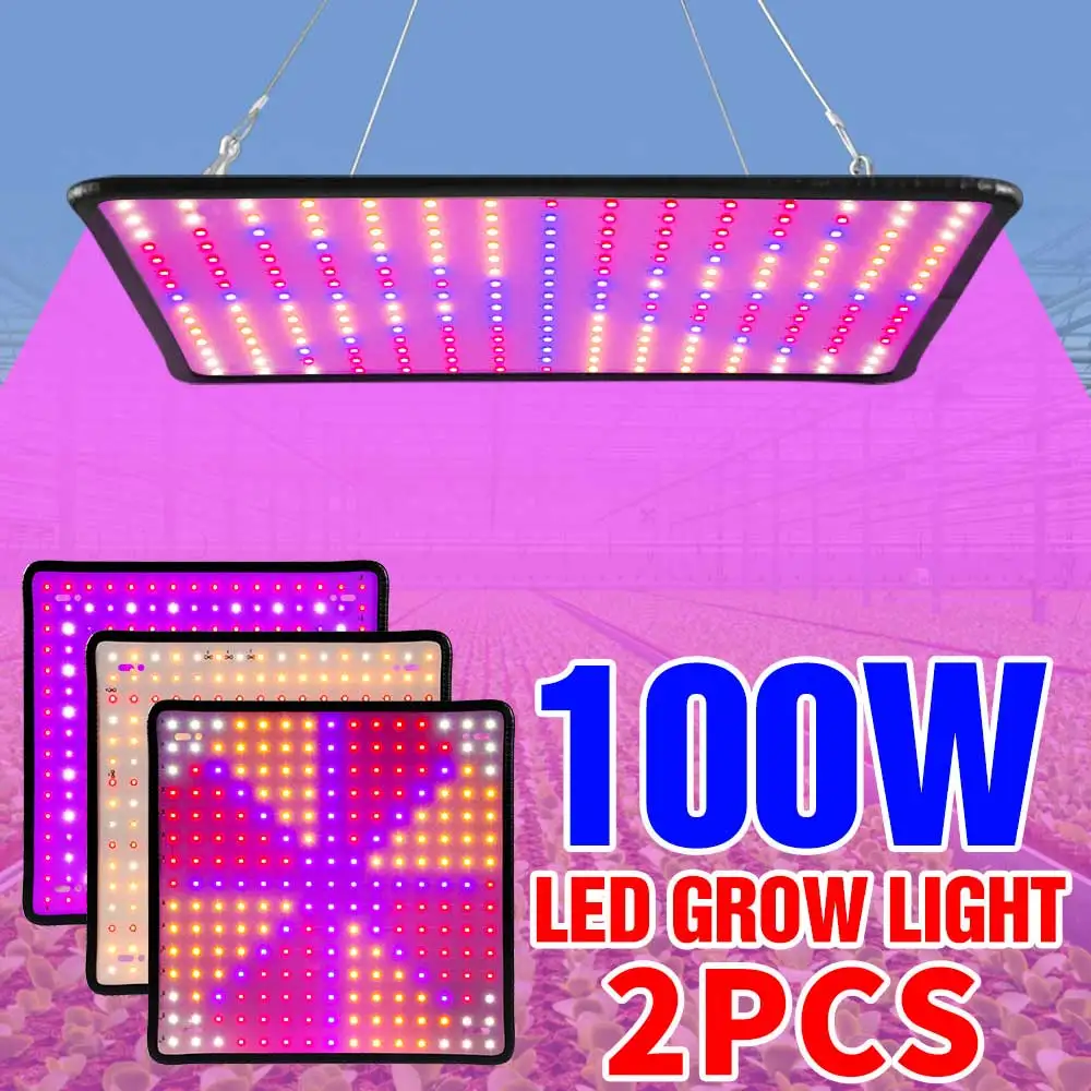 100W LED Grow Light Full Spectrum Quantum Board IR UV Plant Lamp Indoor Flower Seed Hydroponic Vegetables Growth Box Cultivation