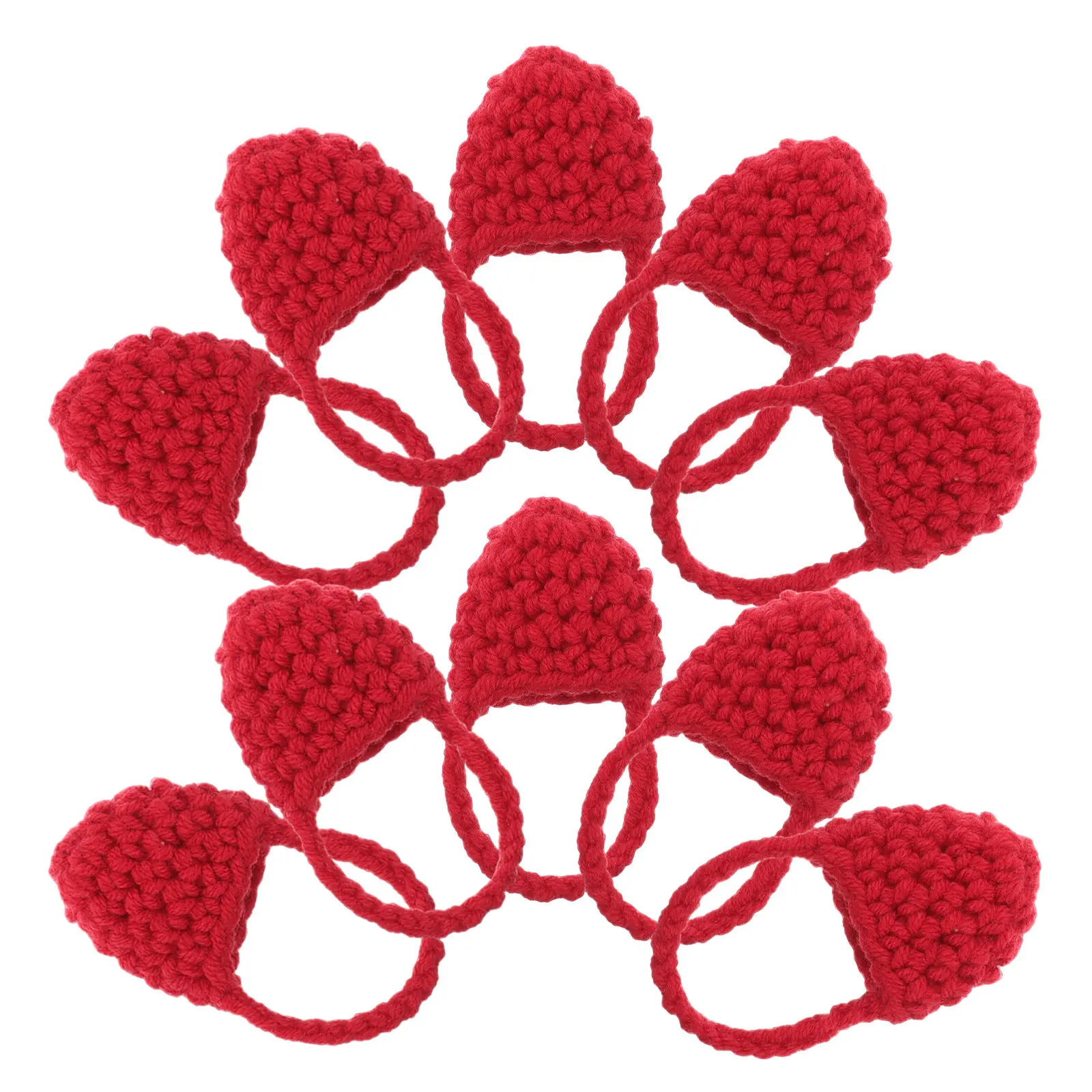 Miniature Knitted Handbags 10Pcs Handmade Crochet Mini Bags Cute Small Purses Storage Accessories