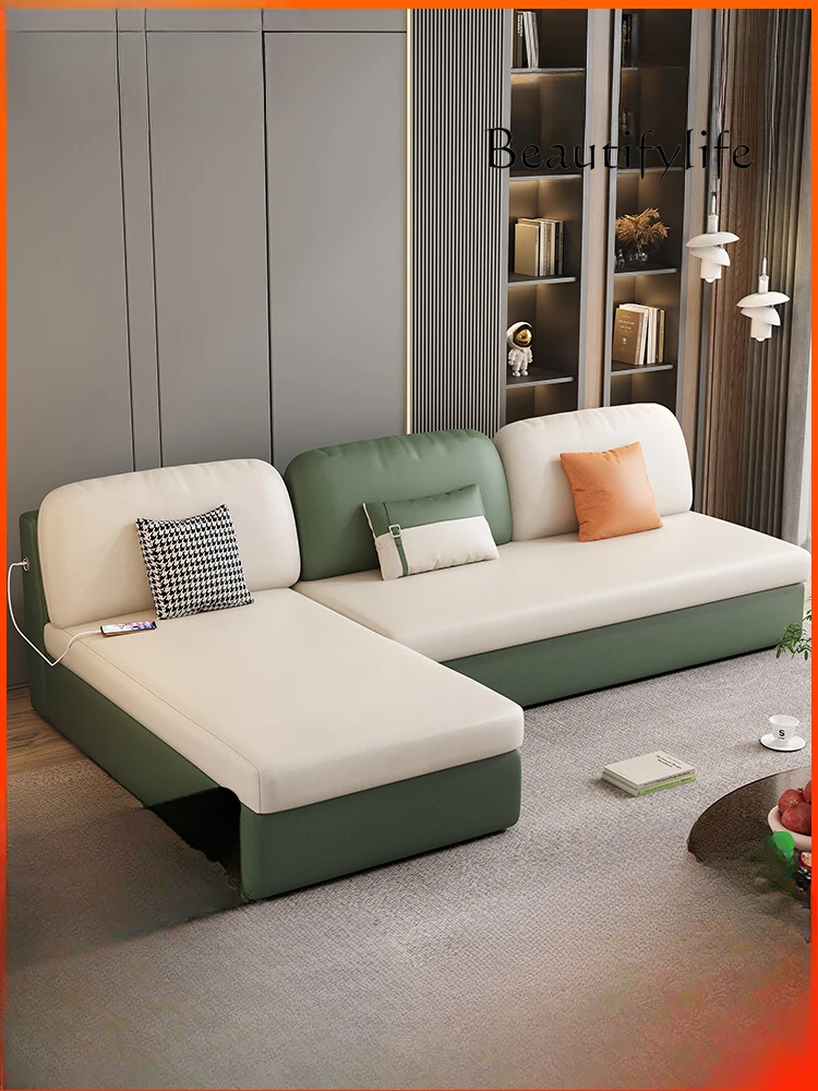 TT Fabric light luxury armless corner sofa  dual-purpose bed can be stored function technology cloth concubine sofa bed