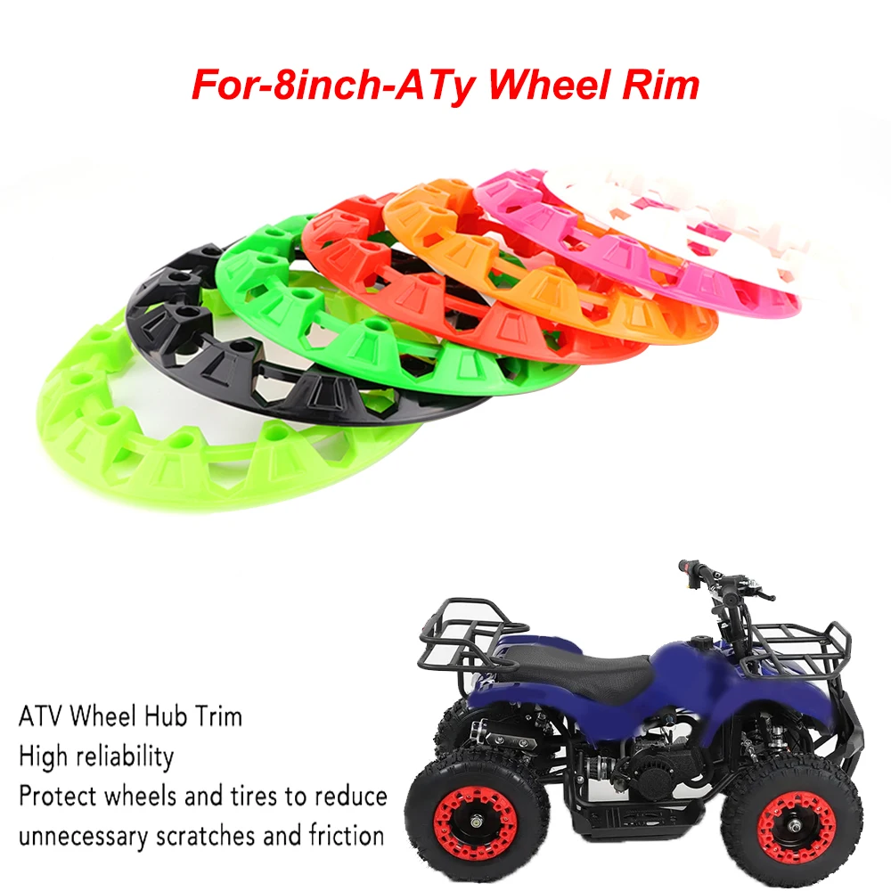 

4pcs 8-inch ATV Wheel Trim Hub Protection Decor Rim Cap Universal Vehicle All Terrain wheel Plastic Cover fit to 8 inch wheels