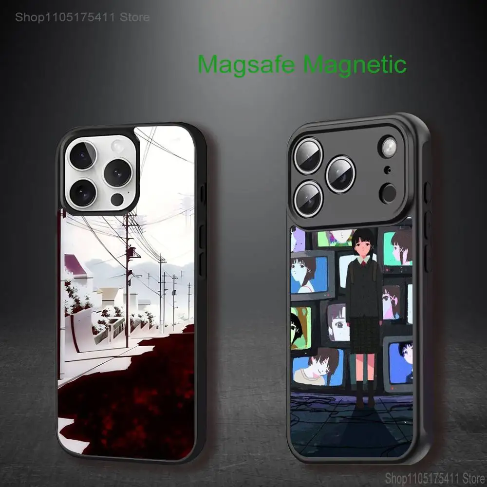 

S-Serial Experiments lain Phone Case For iPhone 17,16,15,14,13,12,11,Pro,Max,Plus,Mini,SE4,E Magnetic Magsafe Wireless Charging