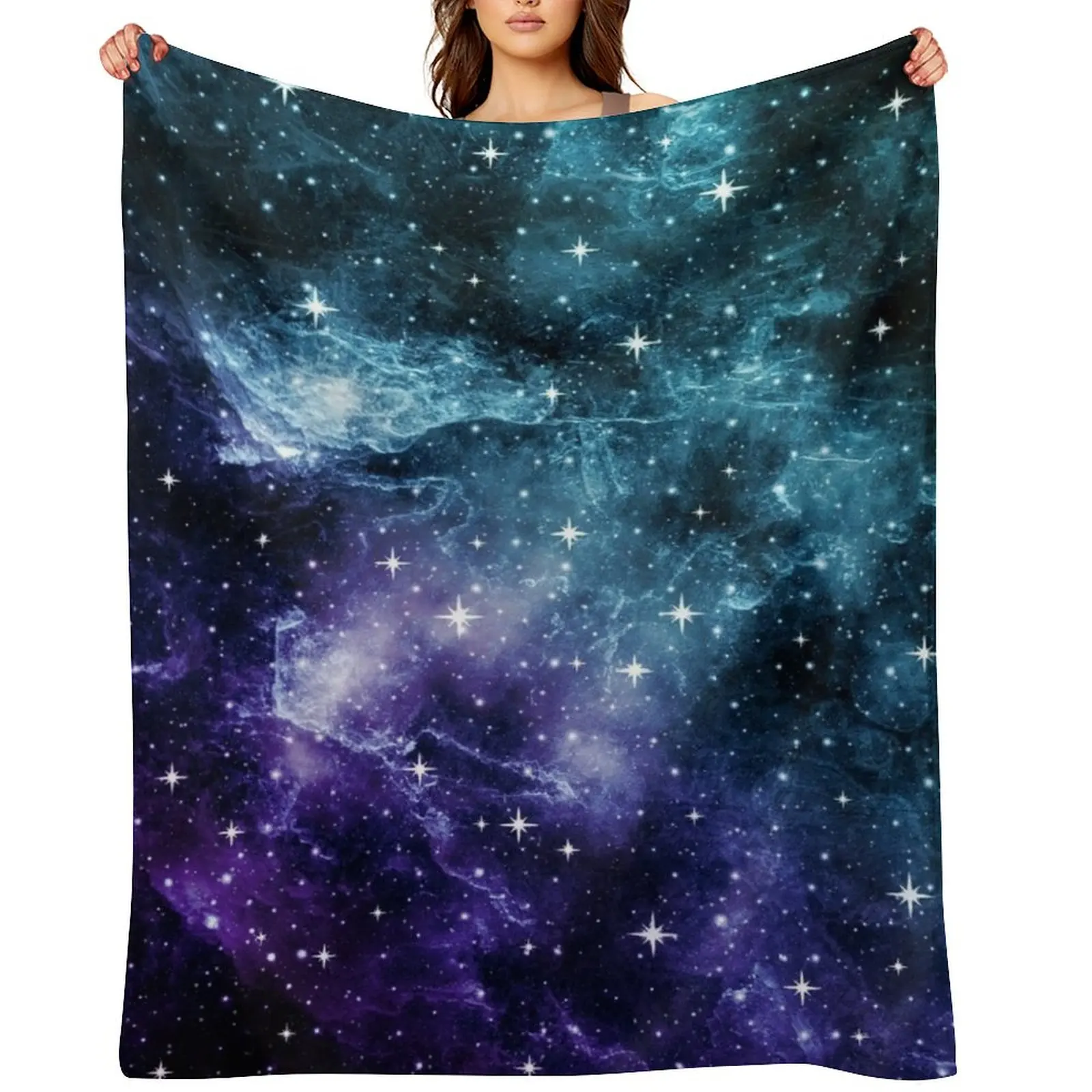 

Teal Purple Galaxy Nebula Dream #1 #decor #art Throw Blanket Summer Beddings Sofa Quilt Furrys Comforter Blankets