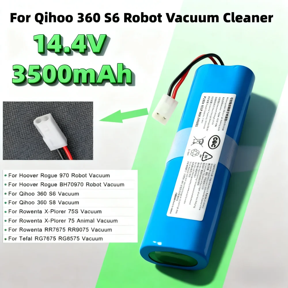 

14.4V 3500mAh Compatible for Qihoo Compatible for 360 S6 Accessories Battery Module Rechargeable Li-ion Pack Cordless Vacuum