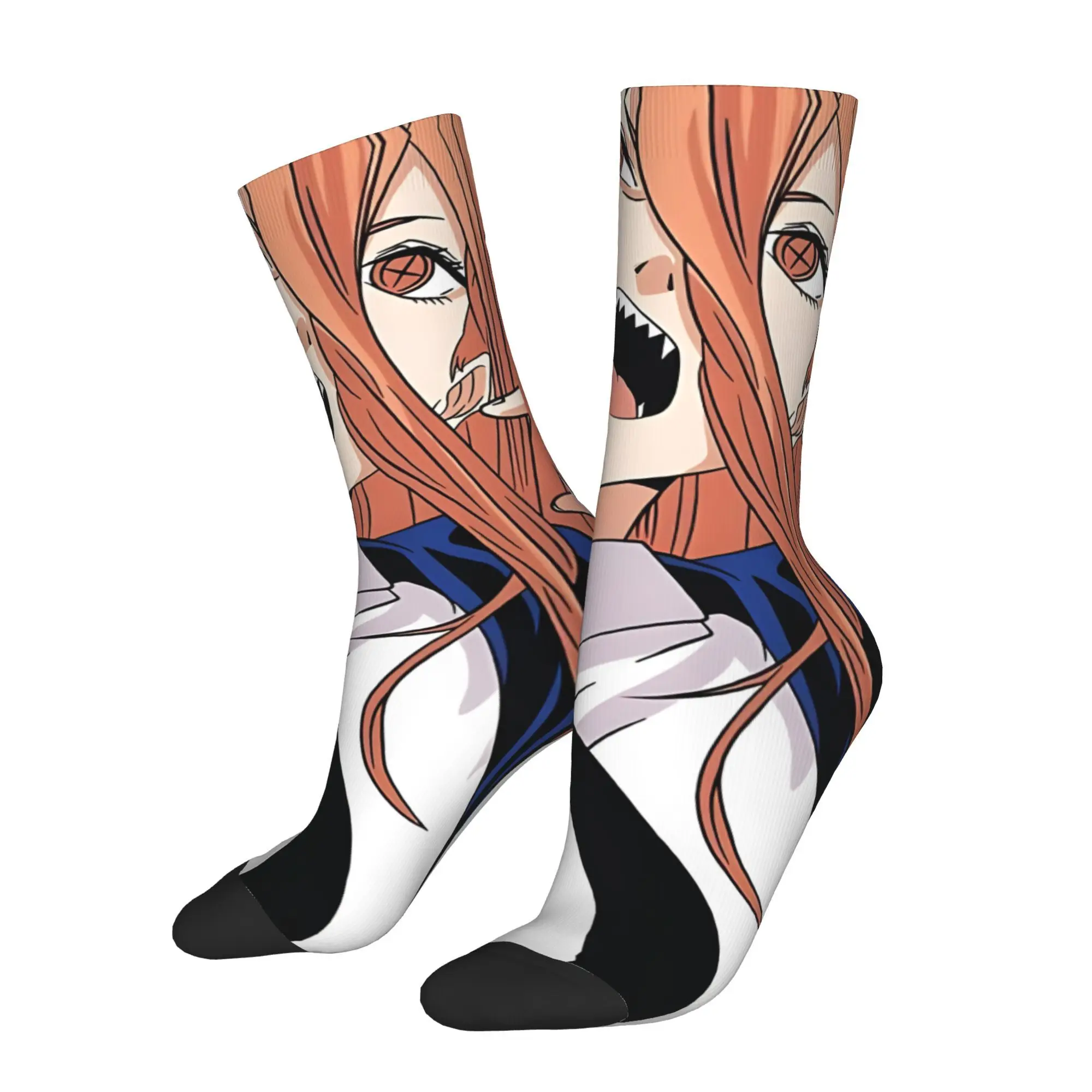 

Мужские новые спортивные носки Saw Anime Fight Denji, велосипедный дизайн для всех сезонов