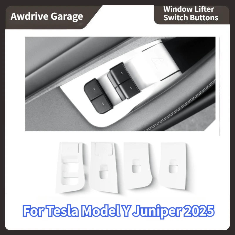 

LHD for Tesla Model Y Launch 2025 2026 Juniper Car Glass Lift Switch Panel Door Armrest Lift Control Trim Cover Car Accessories