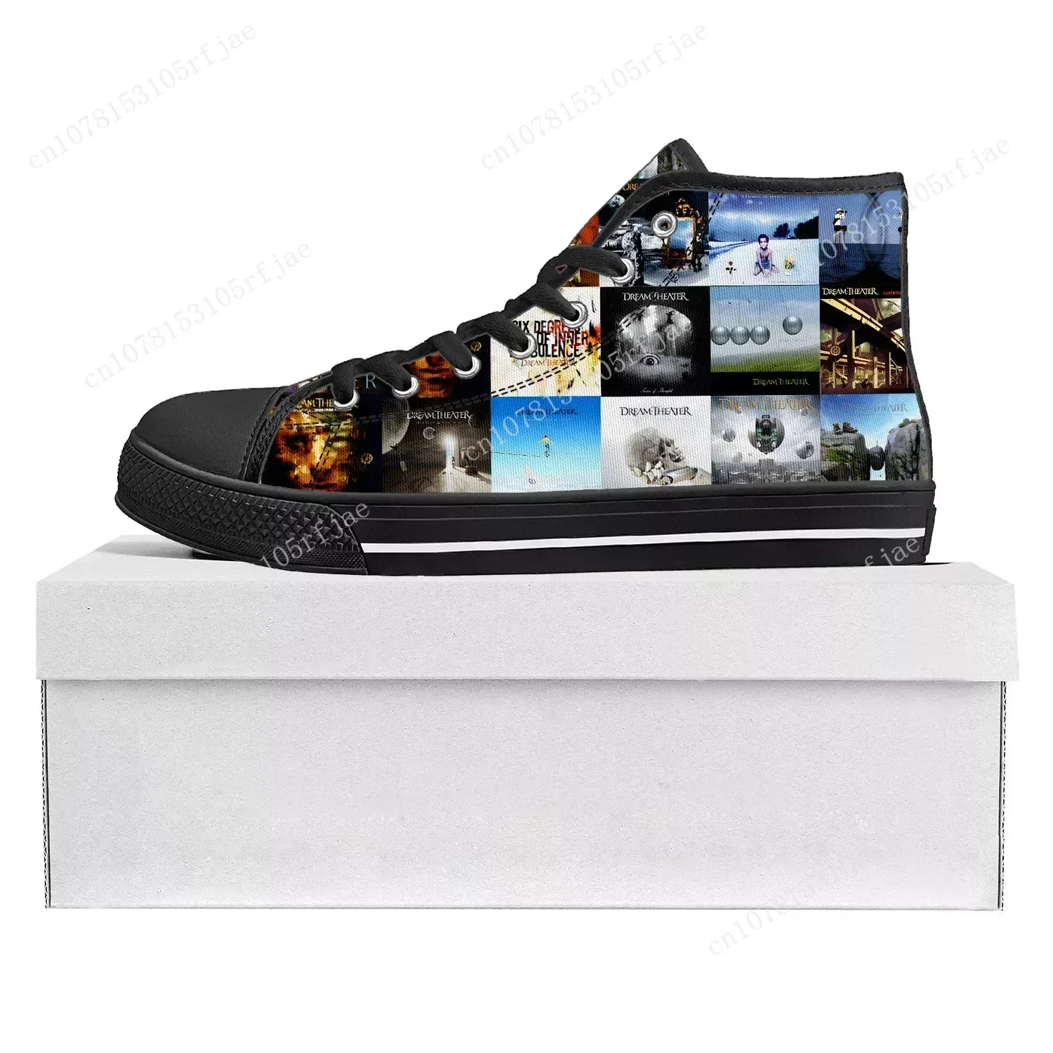 Dream Theater Rock Band Music High Top High Quality Sneakers Mens Womens Teenager Canvas Sneaker Casual Couple Shoes Custom Shoe
