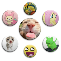 58mm Creative Anime Series Enamel Pins Funny Cat Raccoon Badge Metal Brooch for Bag Clothes Hat Decor Jewelry Accessories Gifts