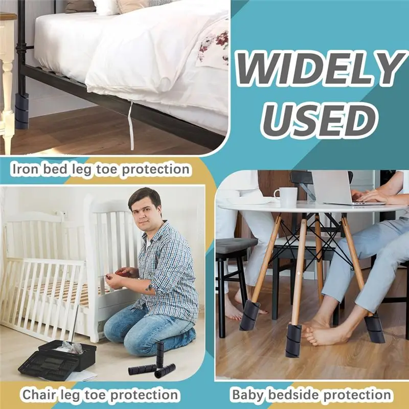 A68P-4 قطع من واقيات أصابع القدم بإطار السرير مقاس 6 بوصات، أغطية أرجل إطار السرير، واقيات أقدام تو حفظ أصابعك #2