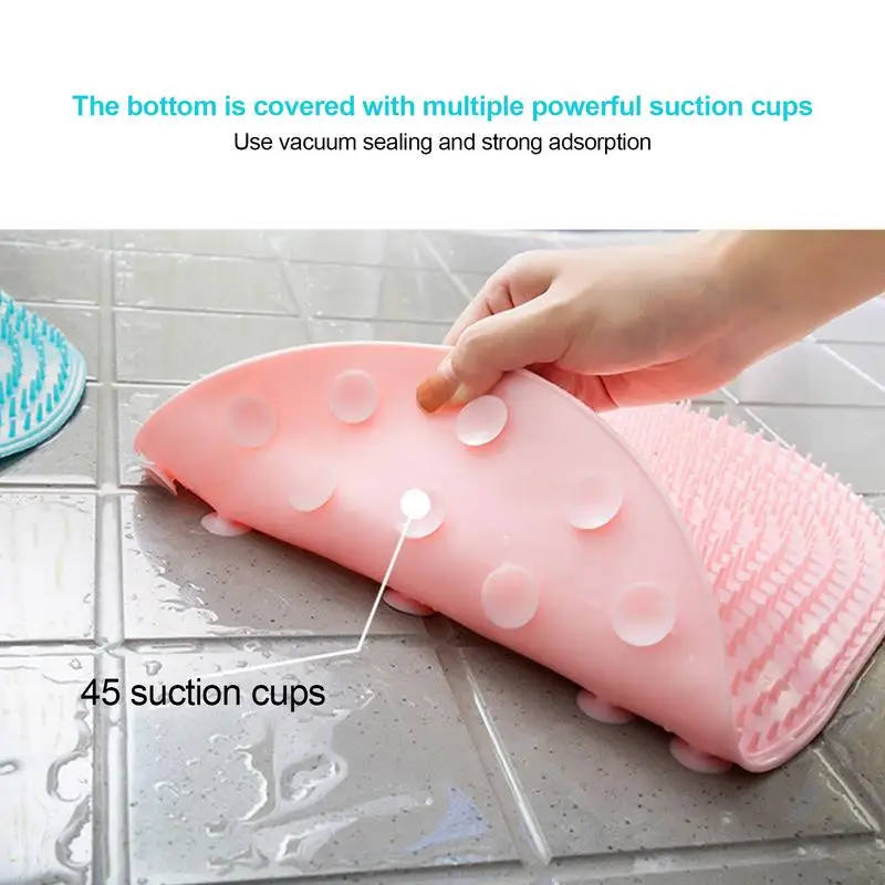 Shower Foot Scrubber Mat Non Slip Massager Back Sucker Brush Bath Pad Easy Clean Body Care Foot Massager Mat Remove Dead Skin