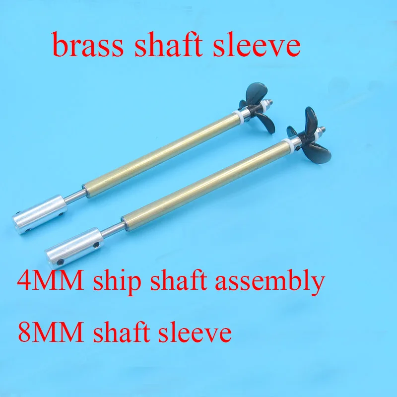 4mm Brass Ship Shaft  Assembly 8mm Shaft Sleeve with Coupling Drive Axle Default 36MM Three-blade Paddlefor RC Boat Model