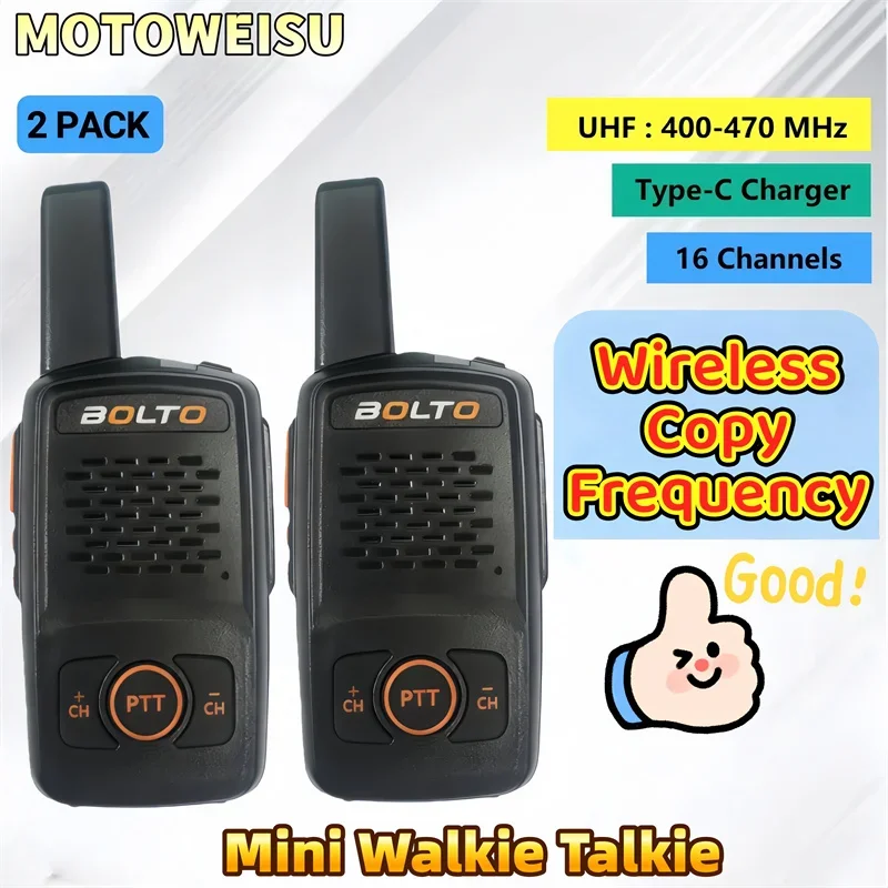 

2 шт. PMR 446 FRS Мини-рация с функцией VOX USB-C Перезаряжаемая портативная двусторонняя радиосвязь дальнего действия для делового использования на открытом воздухе