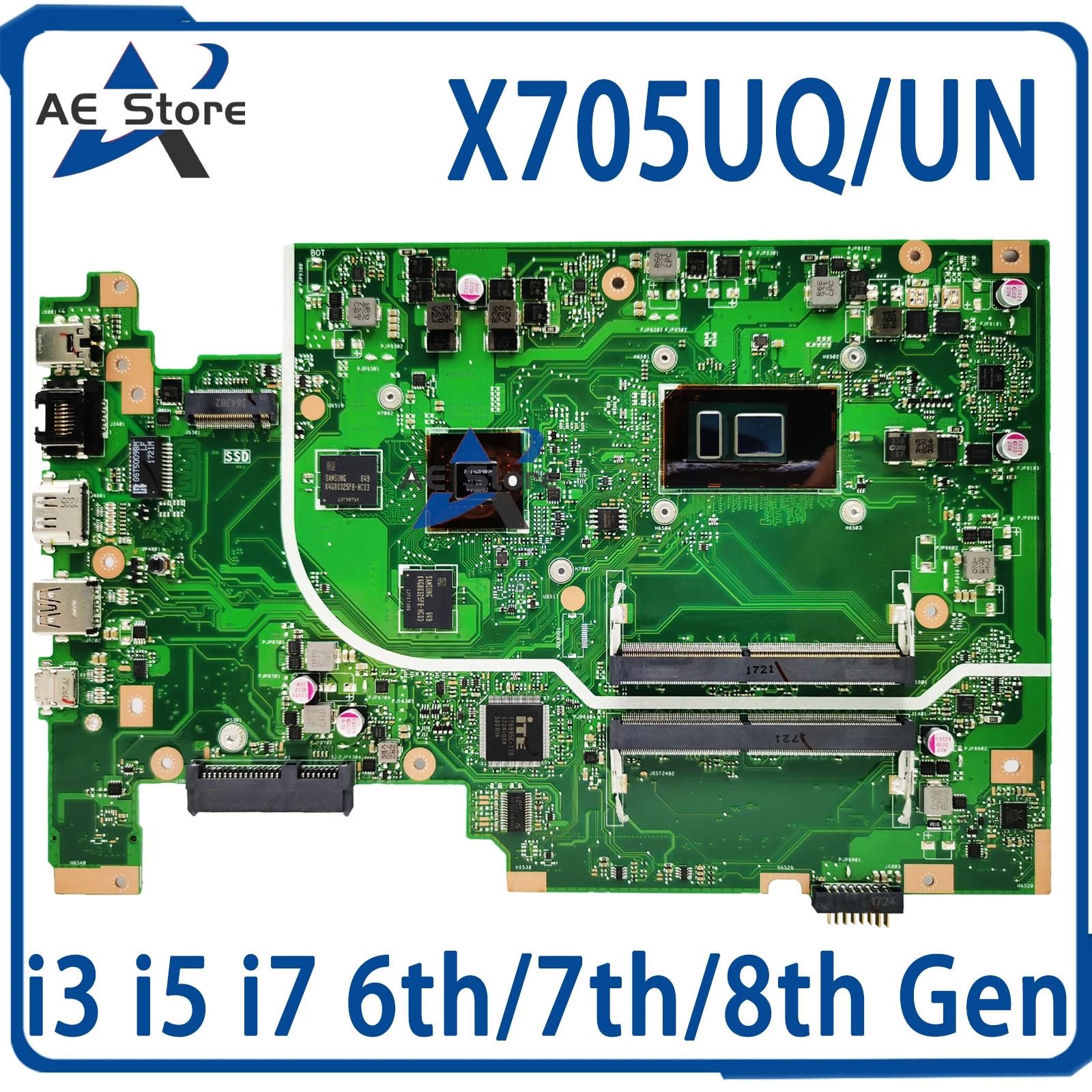 

X705UQ Материнская плата ASUS X705UV X705UB X705UN X705UBR X705UVP A705U X705UNR X705UF X705UBP материнская плата для ноутбука i3 i5 i7