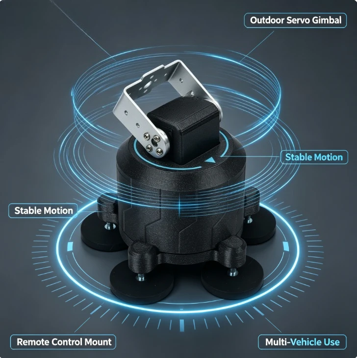 Remote‑Control Outdoor Servo Gimbal for RC Car Boat Model E‑sports Vehicle & Thermal Imaging Camera Stabilizer Accessory Kit