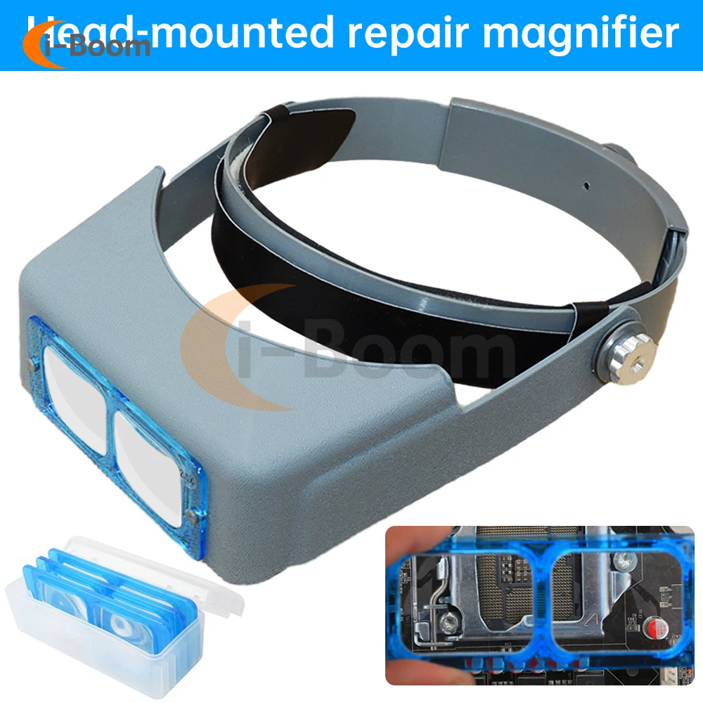 

1.5X 2X 2.5X 3.5X Head Mounted Magnifier with Lens Precision Repair Tool Cell Phone Watches Repair Welding Aids