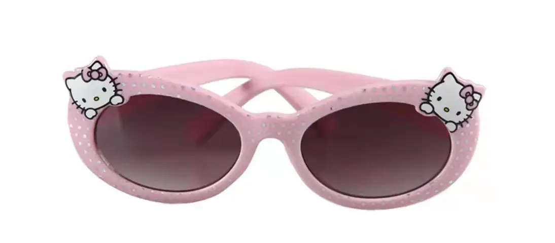 TAKARA TOMY 2022 New Girl Hello Kitty Cartoon Fine Flash Light UV Protection Seaside Sunglasses Children Sunscreen Sweet Glasses