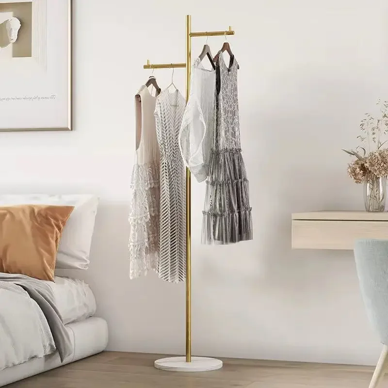 Simplicity Marble Base Metal Clothing Display Rack Creative Furniture Bedroom Hangers Coat Shelf Sample Show Bags Hat Organizer