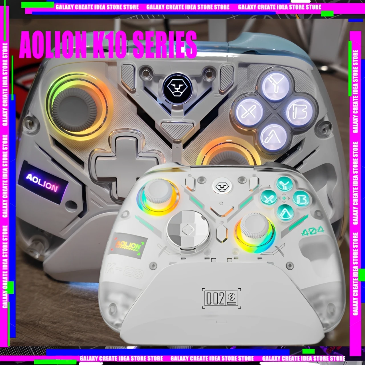 

Горячий Aolion K10 Евангелие игровой контроллер Эргономичный миллисекундный отклик Эстетический RGB 3-режимный соединительный концентратор Расширение беспроводное