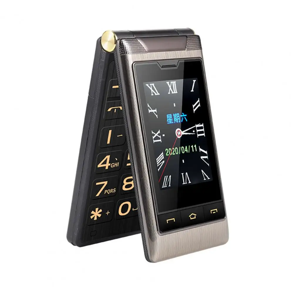 G10-1 Senior Flip Mobile Phone Handwriting Screen Dual Display Large Key Two Sim Long Standby FM Folded Style Elderly Free Case