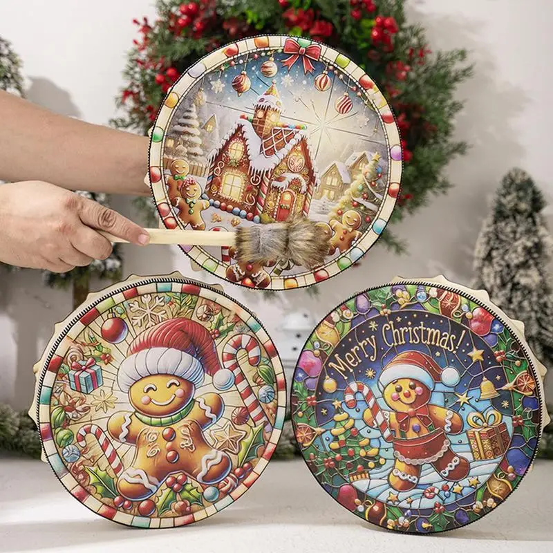 Shamanic Drums Siberian Gingerbread Man Handmade Shamanic Drum Retro Appearance Spiritual Music Drum For Music Lover And