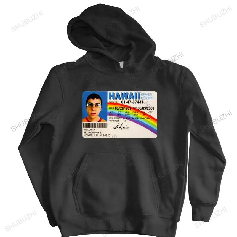 autumn winter hoodies Mclovin id card superbad geek warm coat men brand hoody