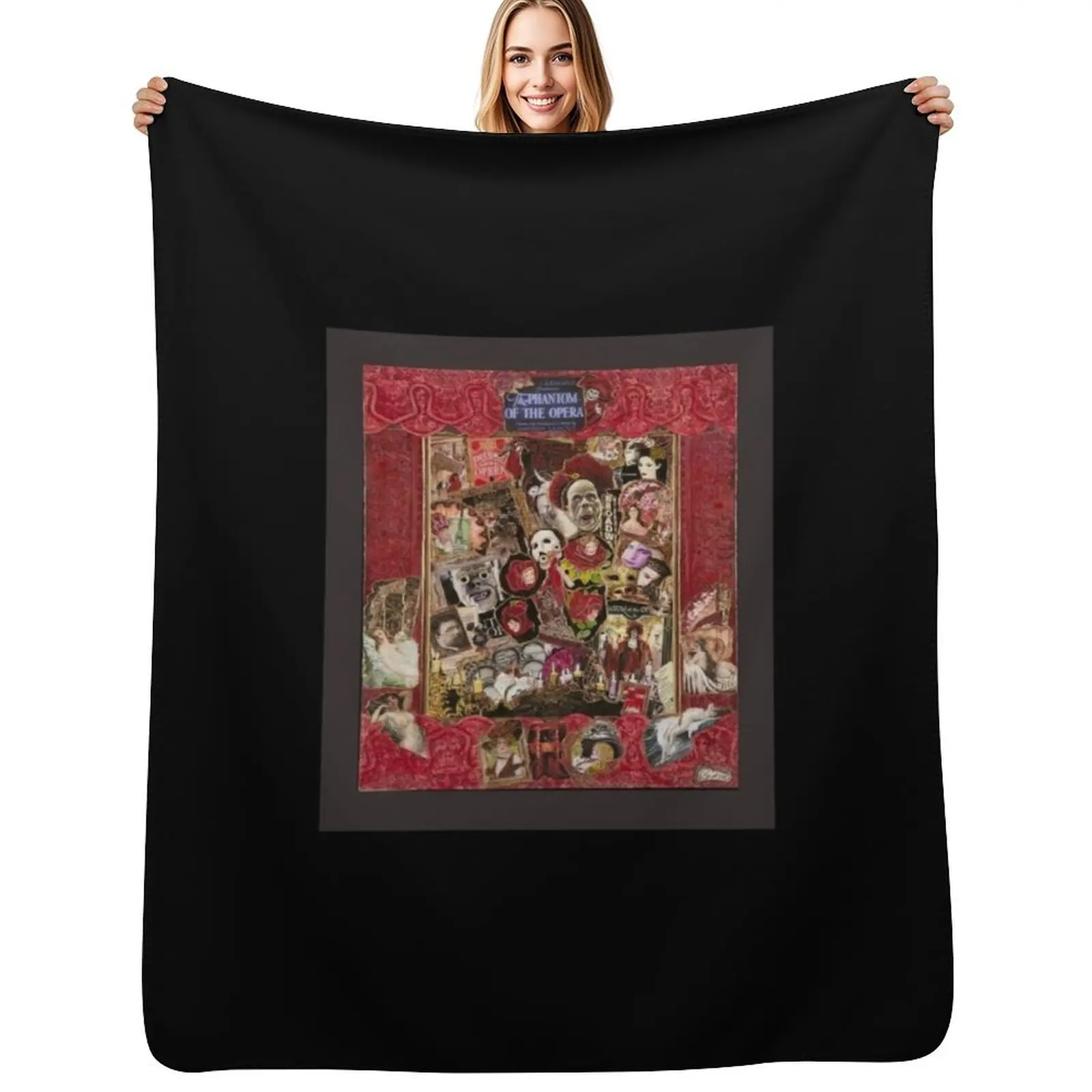

Phantom of thr Opera Throw Blanket Cute Plaid Luxury Picnic Multi-Purpose Blanket