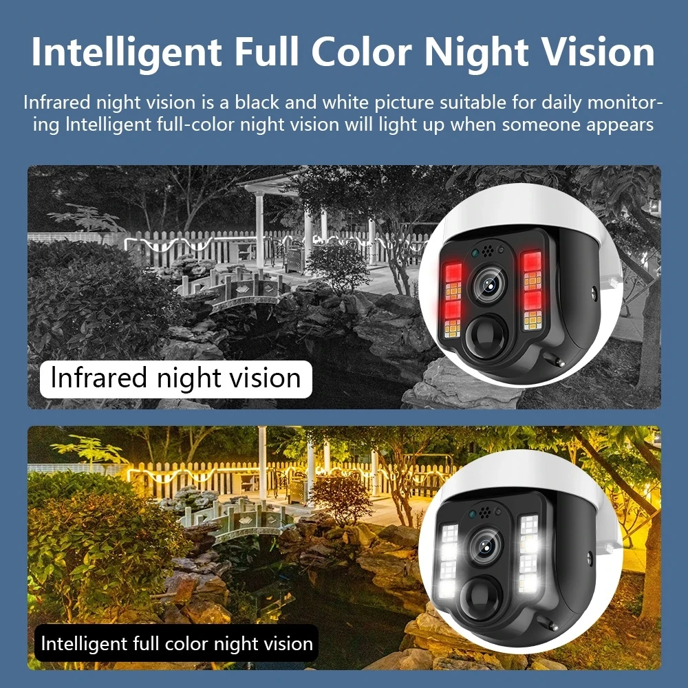 5MP Solar Camera 4G SIM Card WiFi Humanoid Detection Outdoor Night HD Smart Home Security Protection IP CCTV Video Surveillance