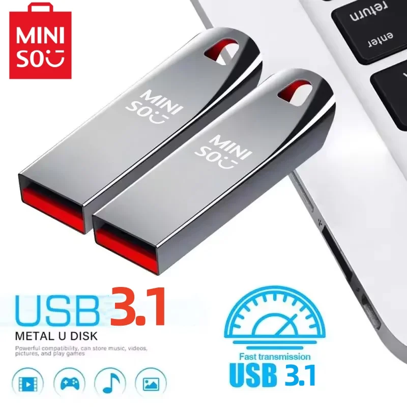 MINISO 2TB Usb 3.1 Flash Drives High Speed Metal Pendrive 1TB 512GB 256GB Portable Usb Drive Waterproof Memoria Usb Flash Disk