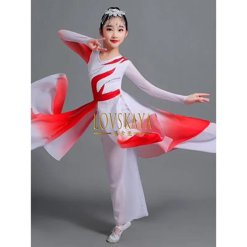 Stile cinese patriottico rosso canzone performance abbigliamento bambini danza abbigliamento capodanno coro abbigliamento danza classica elegante