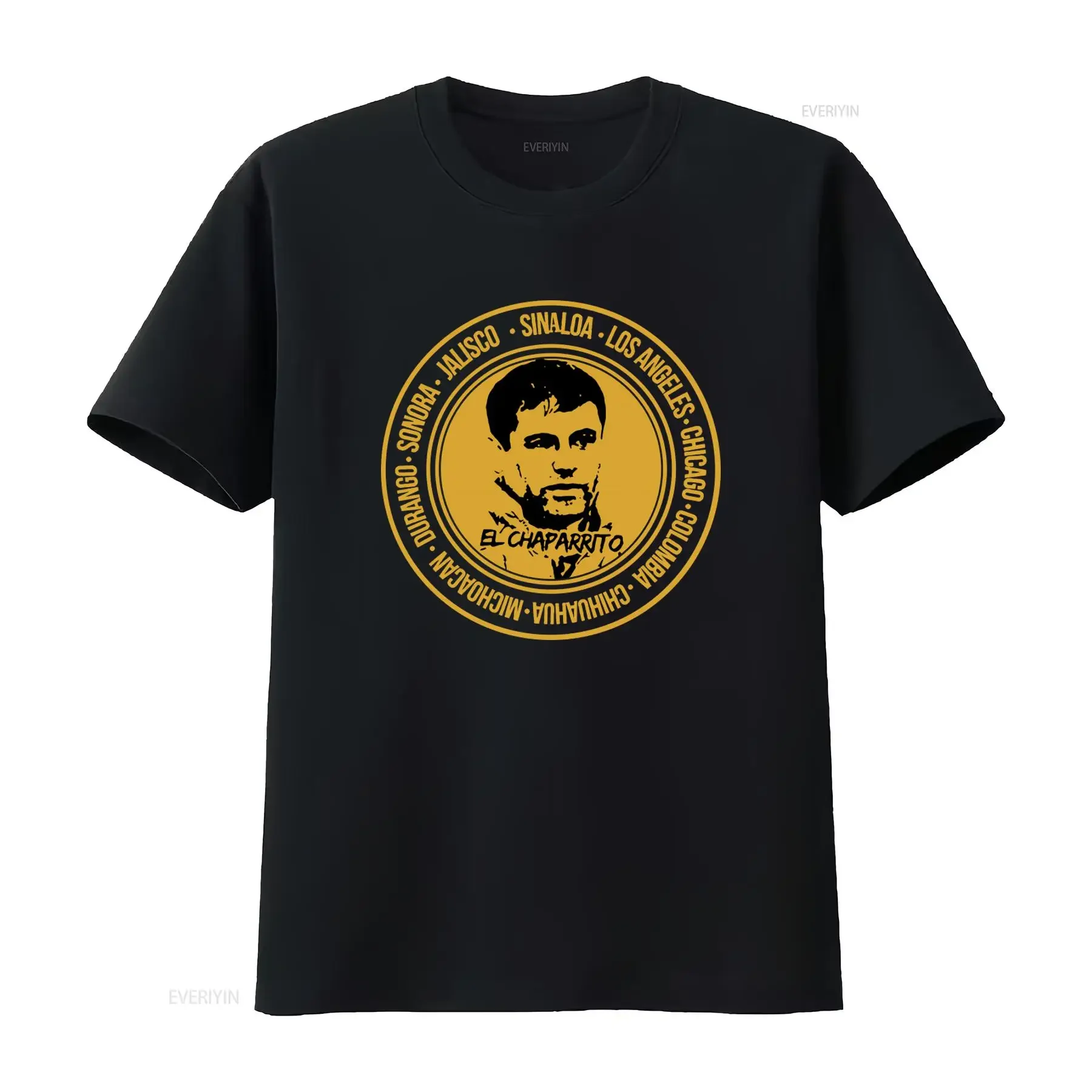 Camiseta El Chaparrito Chapo Guzmán, Diseño de Cartel de Narcotráfico Mexicano, Sonora, Jalisco, Sinaloa, Los Ángeles, Estilo Chicago, Vintage