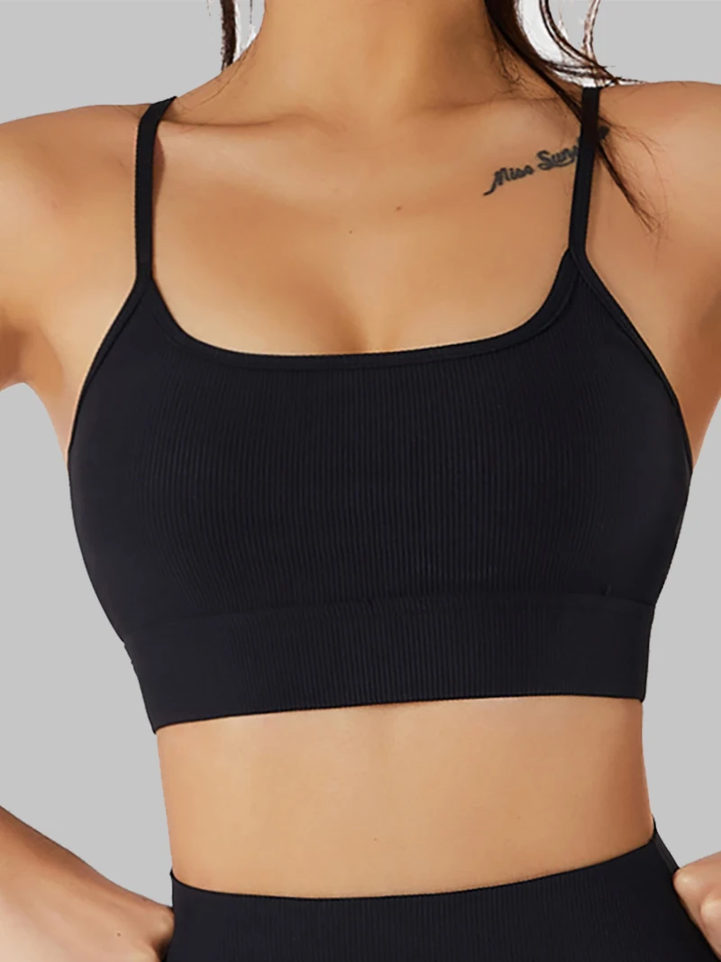 SOISOU-Sujetador deportivo de Yoga para mujer, Bralette transpirable, elástico, ajustado, para exteriores, sin costuras