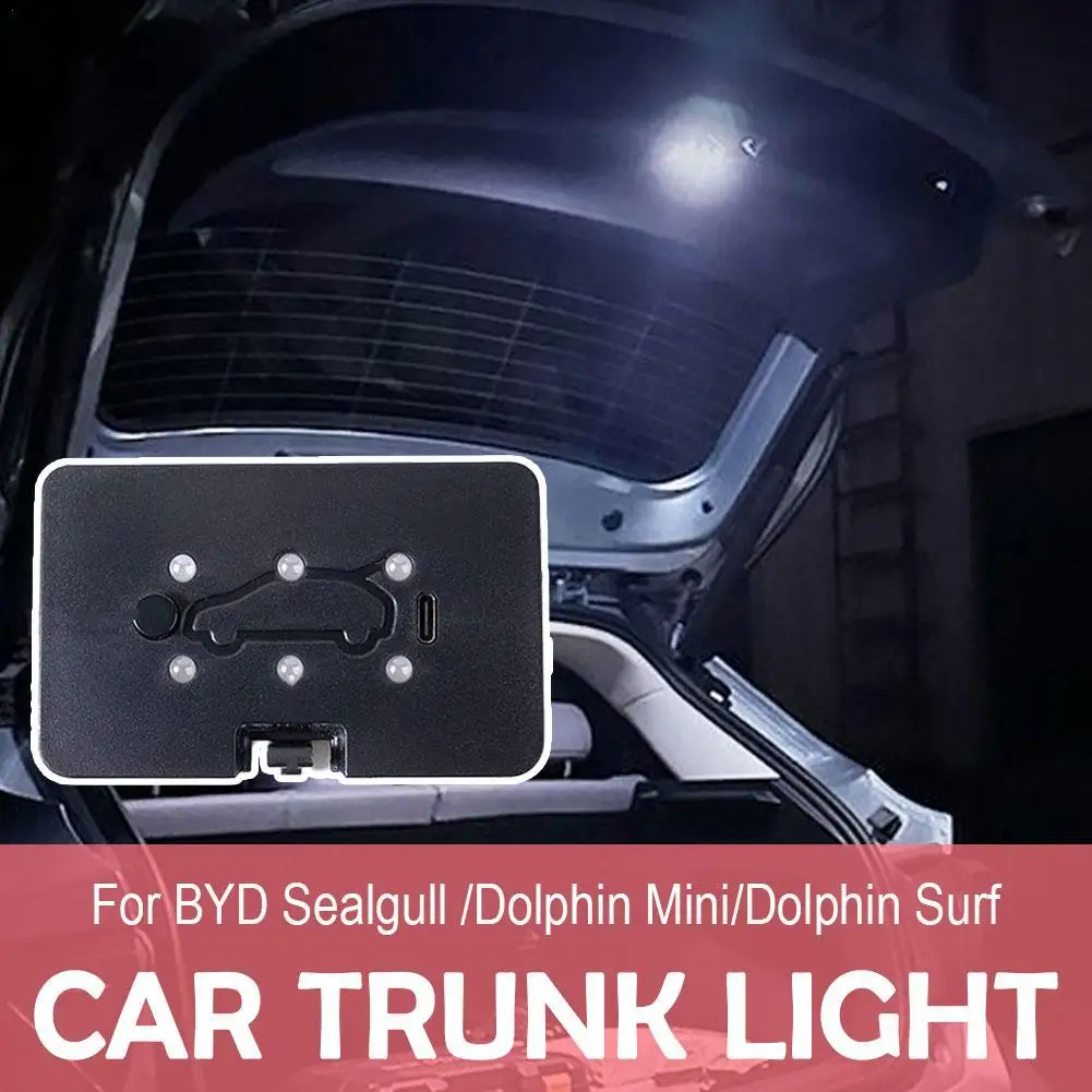 

Car Trunk Light For BYD Seagull / Dolphin Mini / Dolphin Surf Wireless, Rechargeable Scratch-resistant LED Light Bright White Li