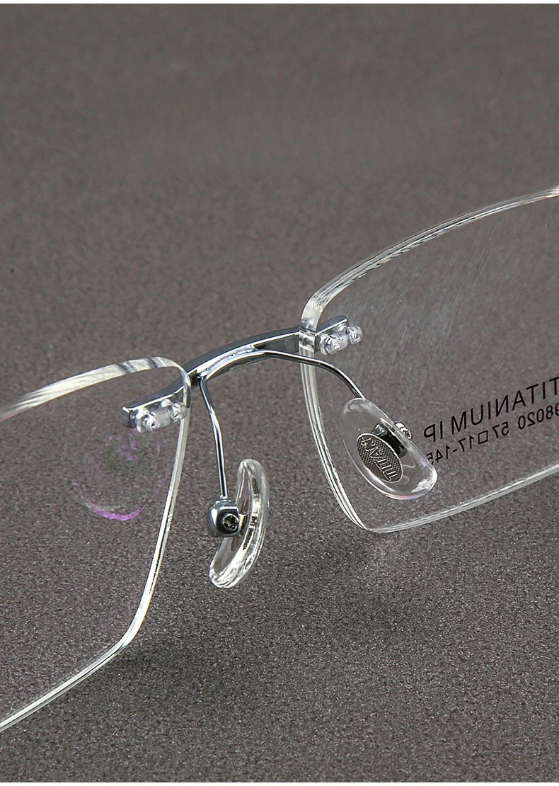 JAEVAR Rahmenlose Brille aus reinem Titan, ultraleicht, für Geschäftsleute, quadratischer Rahmenrahmen, optischer Rezeptrahmen für Herren 98020 – Detail 5