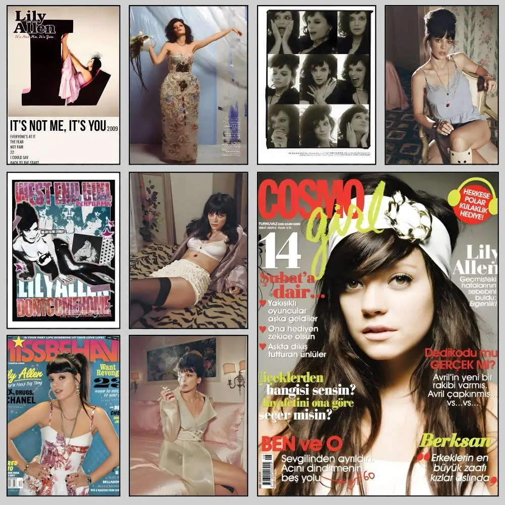 music Lily Allen Poster Wall Posters Self-Adhesive Wall Stickers Home Decoration for Bedroom Living Room