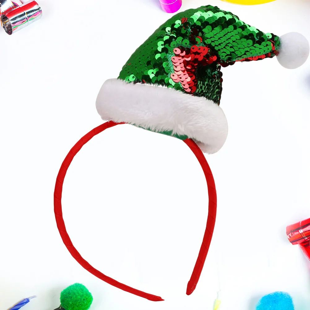 Christmas Hat Headband Sequin Glitter Comfortable Party Hairband Xmas Costume Accessory Christmas Headbands