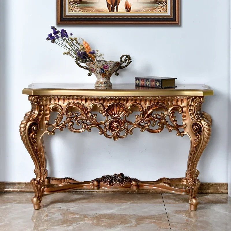 

Console Tables Wall Console Luxury Villa Living Room Side View Light Luxury Art Carving