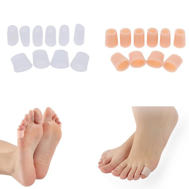 Sdotter 10Pcs Silicone Gel Thumb Corrector Bunion Foot Toe Hallux Valgus Protector Separator Finger Straightener Adjuster Foot C