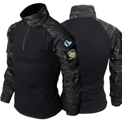Airsoft Paintball Shirts Multicam CP Camo Cotton Tactical Shirt Men Army Military Combat T-Shirt Hunting Clothing Wear-resisting
