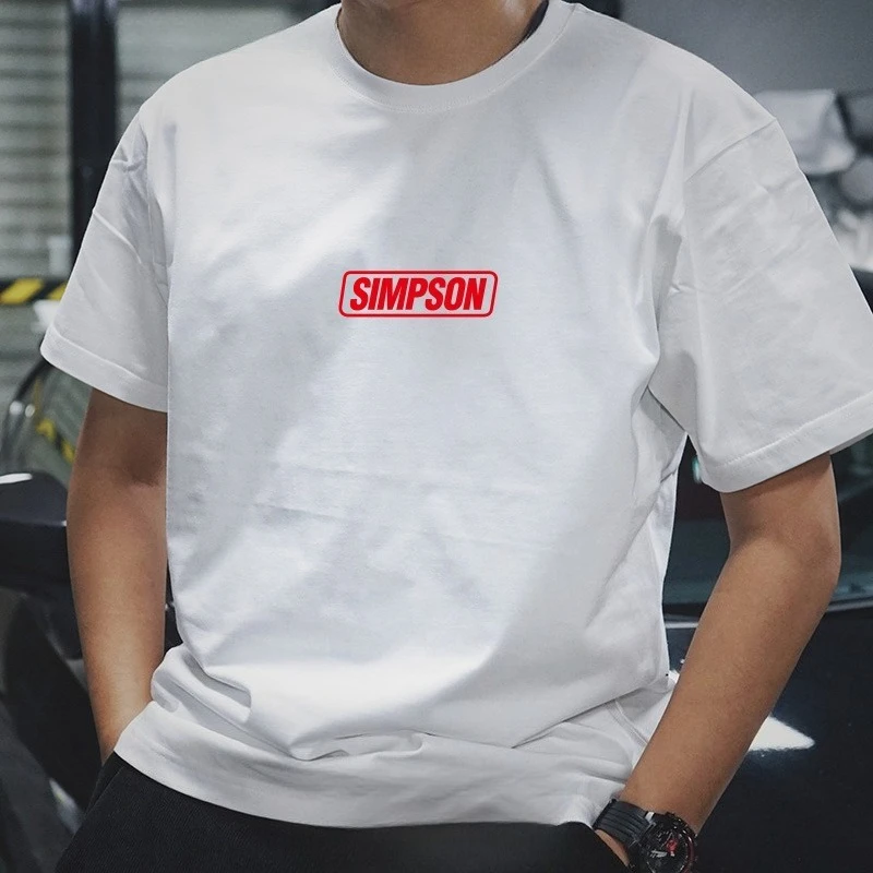 Attrezzatura motociclistica americana Casco SIMPSON T-shirt a maniche corte Camicia culturale Tendenza Harajuku Personalità semplice Y2K