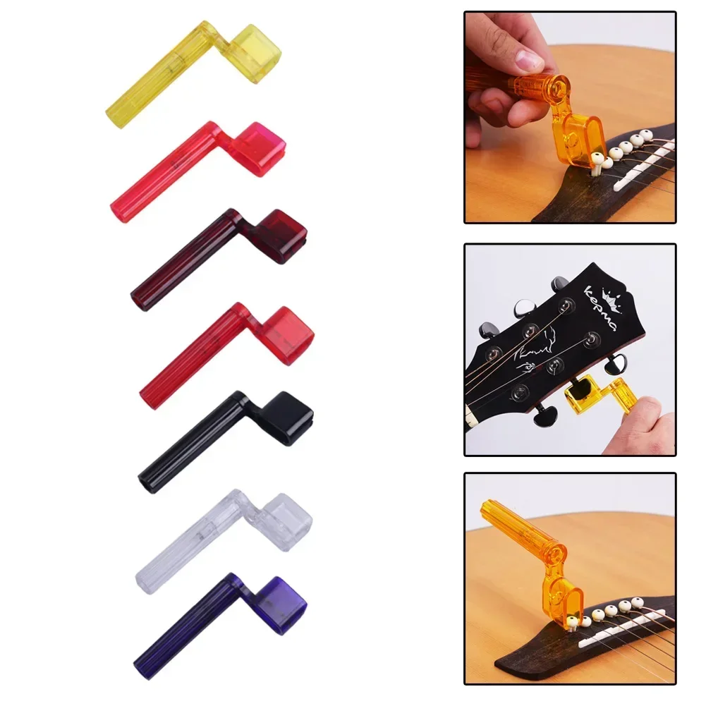 2 In 1 Guitar String Winder Peg Colorful Plastic Bridge Pin Puller Guitar Remover Luthier Tool Replacement Parts