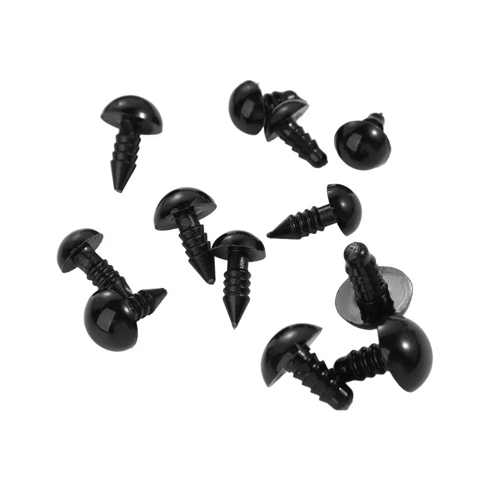 Oczy bezpieczeństwa DIY, w całości czarne, 6-12 mm, zabawne akcesoria, oczy do zabawek, oczy do lalek, akcesoria dla lalek, 10 mm