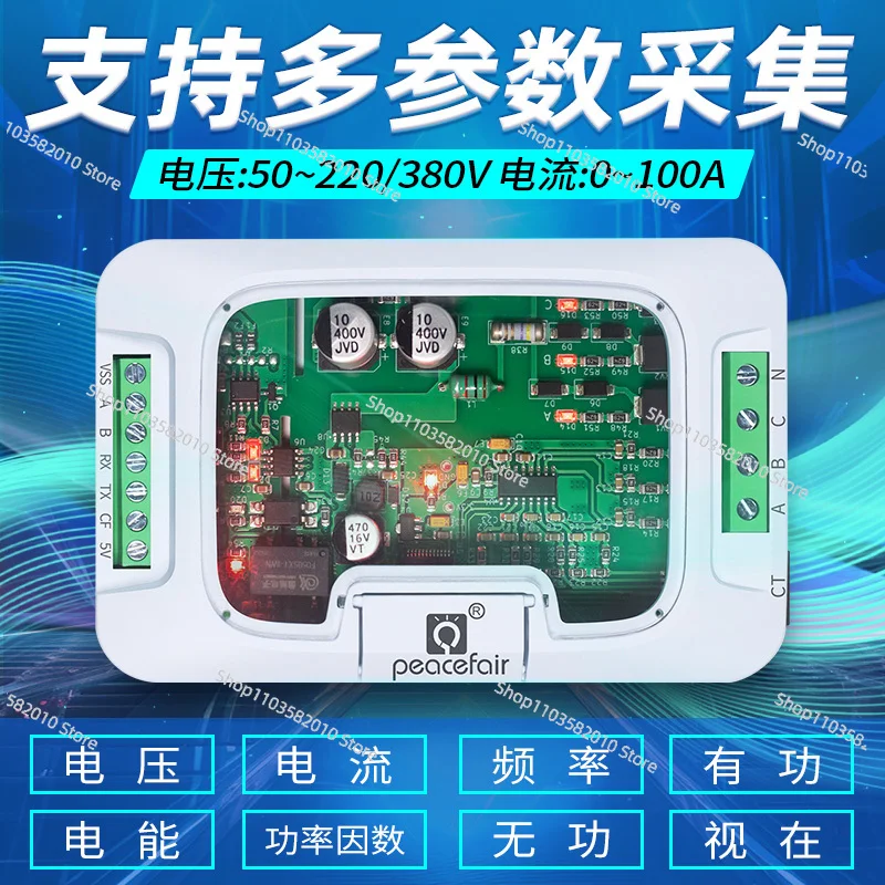Three-phase AC Voltage and Current Power Metering Module TTL485 Communication MODBUS Protocol Data Monitoring and Acquisition