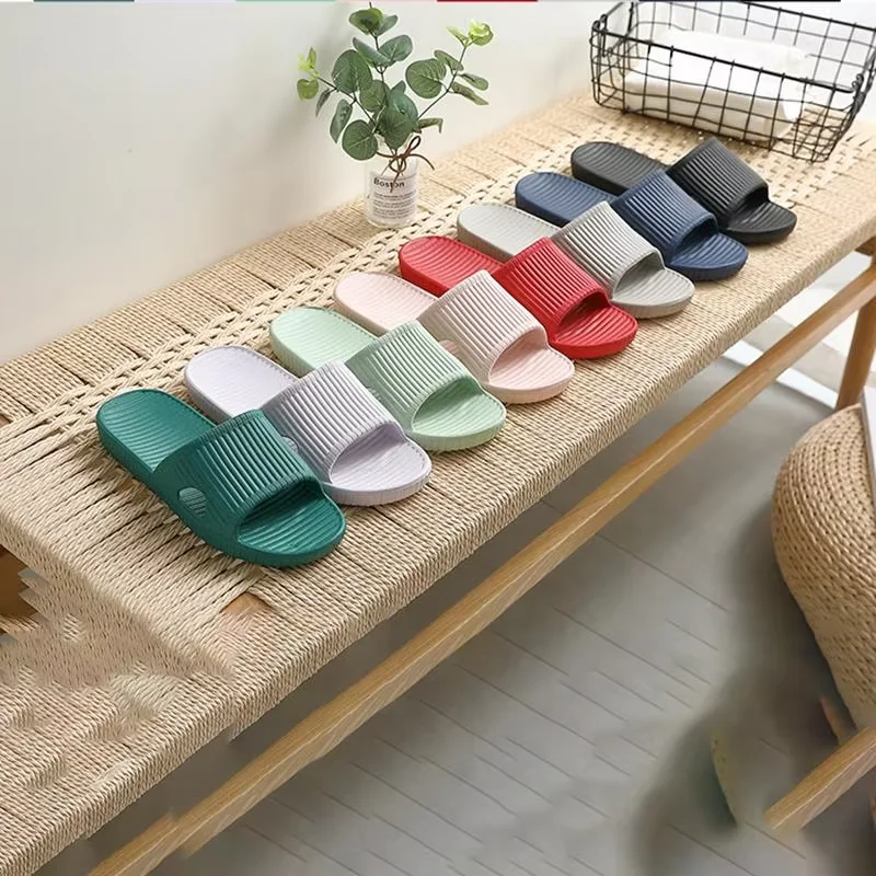 Summer Concise Soft Sole Bathroom Eva Slippers Woman Hollowout Breathable Home Slippers Women Plus Size 36-45 Couples Sandals view 6