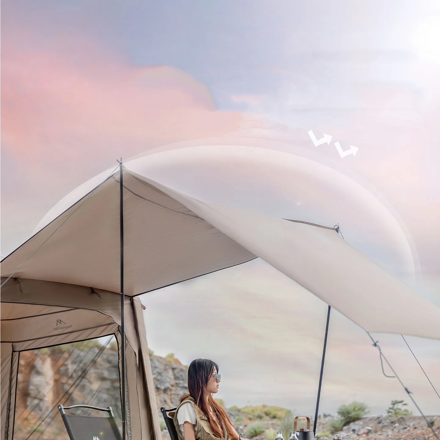 

Outdoor Camping Inflatable Tent Mountainhiker Rainproof UV Protection Large Sunshade Canopy Silver-Coated Quick Inflatable Hut