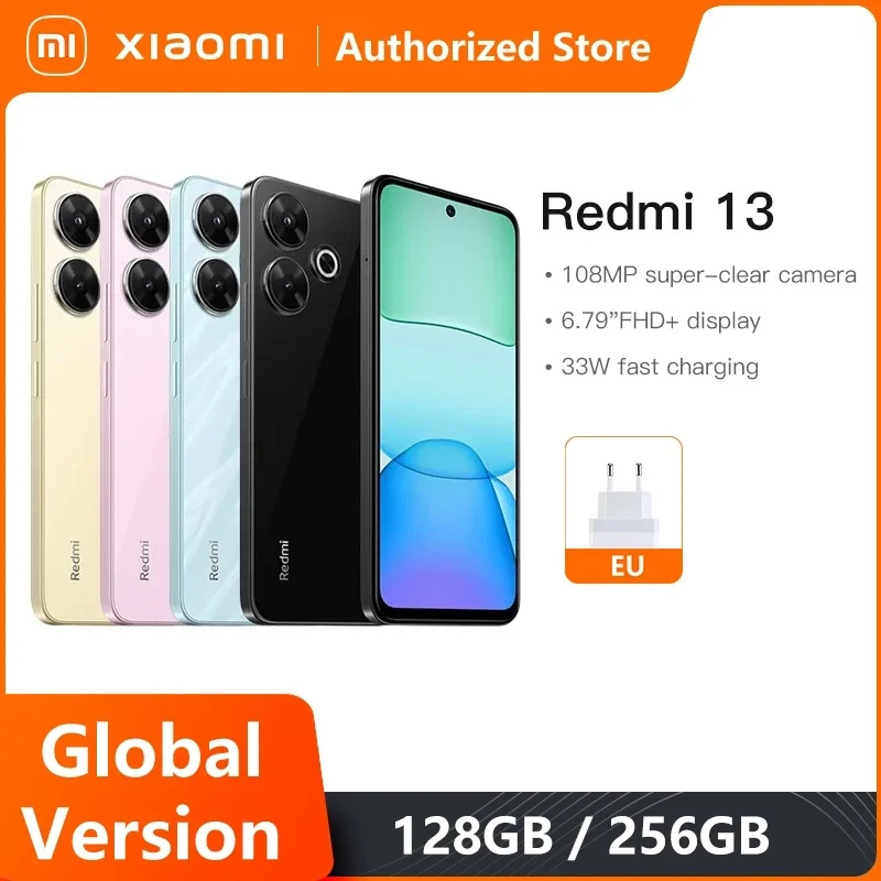 Global Version Xiaomi Redmi 13 Smartphone 108MP super clear camera MediaTek Helio G91 Ultra 33W fast charging 5030mAh battery