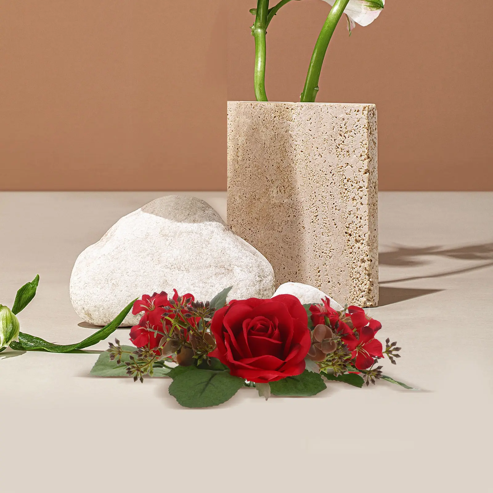 

2 шт. Искусственные венки из роз, имитация цветочных гирлянд для дома, вечеринок, кукольных домиков, банкетных столов, декоративных колонн