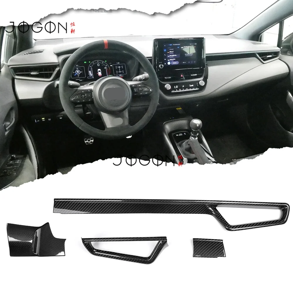 

LHD для Toyota GR Corolla 2023 2024 2025 из углеродного волокна, салон автомобиля, центральная консоль, приборная панель, вентиляционное отверстие переменного тока, накладка, 3 шт.